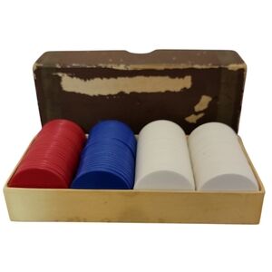 Vintage Good Luck Brand 100piece Poker Chips‎ 1 1/2 Hard Plastic